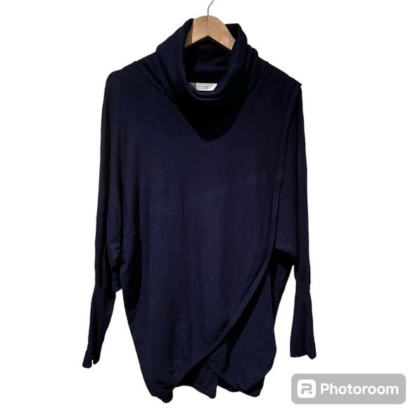 Simons Sz M Contemporaine Draped Collar Crossover Tunic - Picture 2 of 11